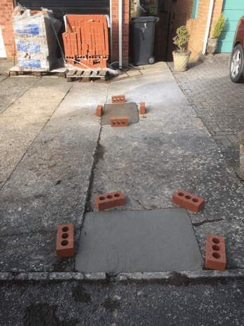 Reinstated concrete driveway